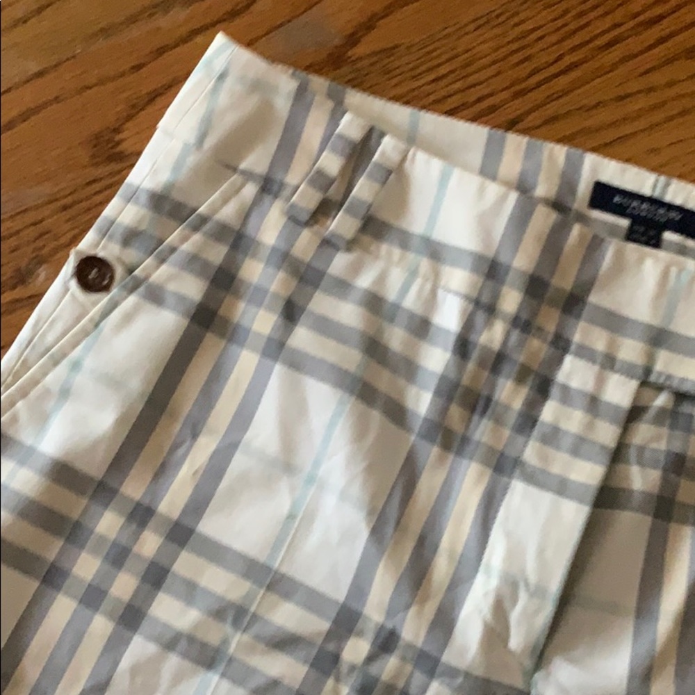 Burberry Cream Plaid Cropped Pants - Picture 2 of 7